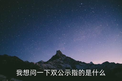 我想問一下雙公示指的是什么