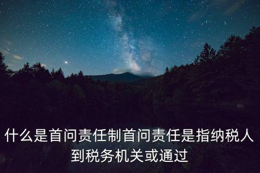 稅務(wù)首問責(zé)任制是什么，首問負(fù)責(zé)制度是指什么