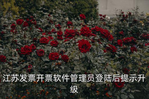 江蘇開票升級什么意思，江蘇發(fā)票開票軟件管理員登陸后提示升級