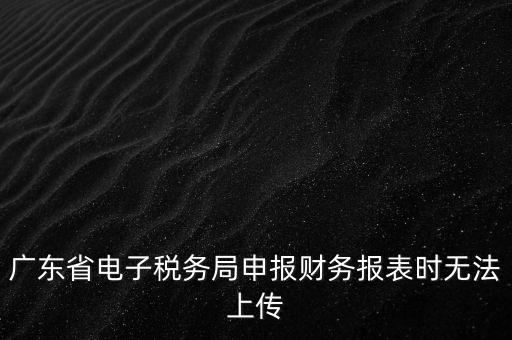 廣東省電子稅務(wù)局申報財務(wù)報表時無法上傳