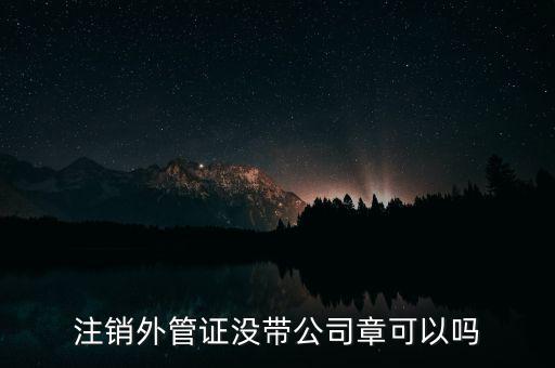 注銷外管證沒帶公司章可以嗎