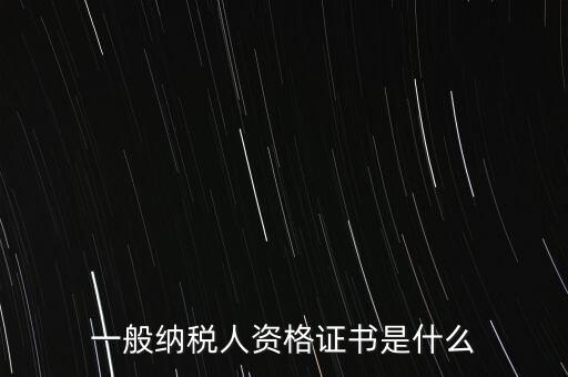 納稅資格證書(shū)是什么，一般納稅人資格證什么