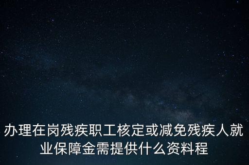 核定殘保金需要什么，辦理在崗殘疾職工核定或減免殘疾人就業(yè)保障金需提供什么資料程