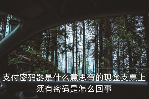 發(fā)票密碼器是什么，支票密碼器是什么啊