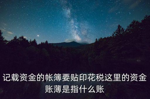 什么是資金賬簿，什么樣的賬簿屬于資金類賬簿