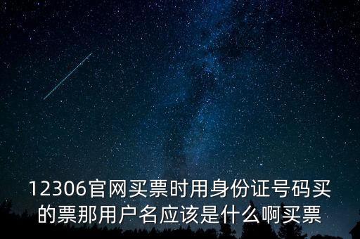 12306官網(wǎng)買票時用身份證號碼買的票那用戶名應(yīng)該是什么啊買票