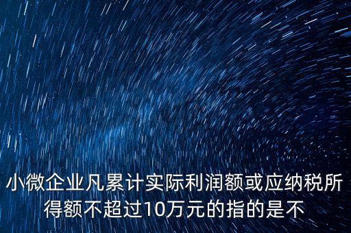 小微企業(yè)凡累計實(shí)際利潤額或應(yīng)納稅所得額不超過10萬元的指的是不