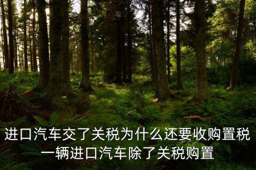 進口汽車交了關稅為什么還要收購置稅一輛進口汽車除了關稅購置