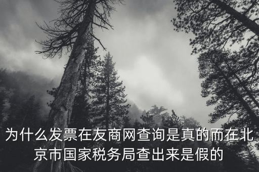 為什么發(fā)票在友商網(wǎng)查詢(xún)是真的而在北京市國(guó)家稅務(wù)局查出來(lái)是假的