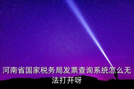 河南省國家稅務(wù)局發(fā)票查詢系統(tǒng)怎么無法打開呀