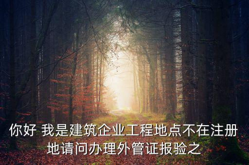 你好 我是建筑企業(yè)工程地點(diǎn)不在注冊(cè)地請(qǐng)問(wèn)辦理外管證報(bào)驗(yàn)之