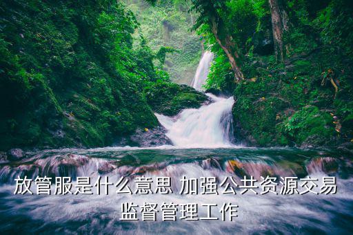 放管服是什么意思 加強(qiáng)公共資源交易 監(jiān)督管理工作