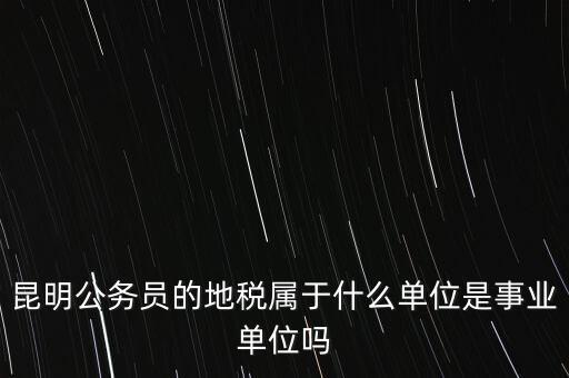 昆明公務員的地稅屬于什么單位是事業(yè)單位嗎