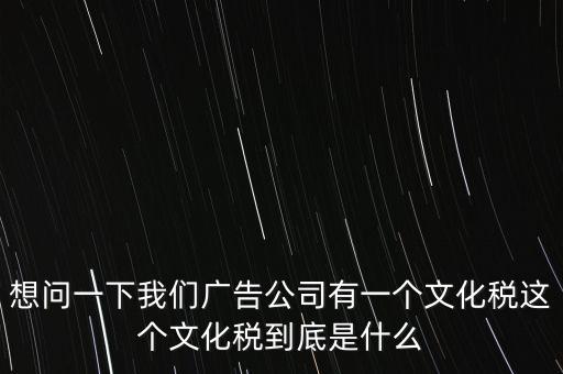 想問一下我們廣告公司有一個(gè)文化稅這個(gè)文化稅到底是什么