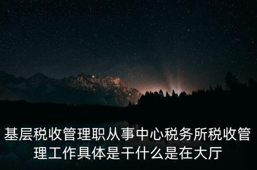 基層稅收管理職從事中心稅務(wù)所稅收管理工作具體是干什么是在大廳