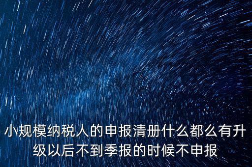 小規(guī)模納稅人的申報(bào)清冊什么都么有升級以后不到季報(bào)的時候不申報(bào)