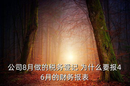 公司8月做的稅務(wù)登記 為什么要報46月的財務(wù)報表