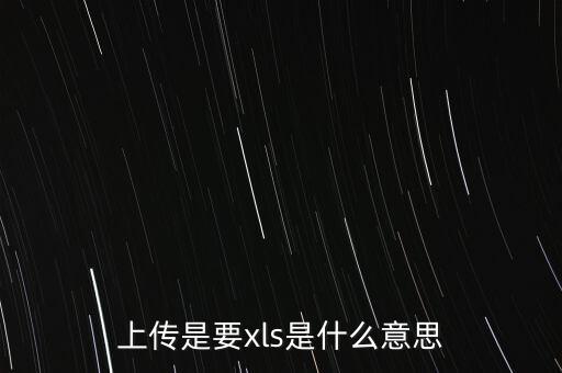 上傳是要xls是什么意思