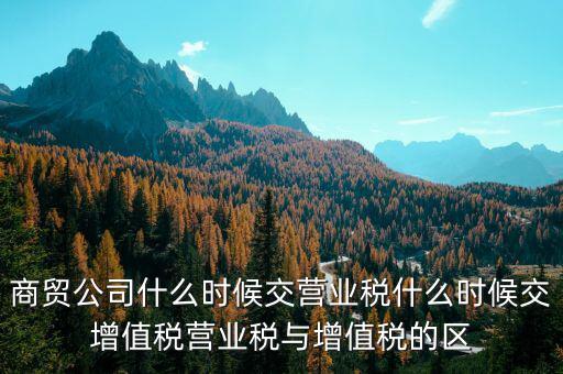 商貿(mào)公司什么時(shí)候交營(yíng)業(yè)稅什么時(shí)候交增值稅營(yíng)業(yè)稅與增值稅的區(qū)