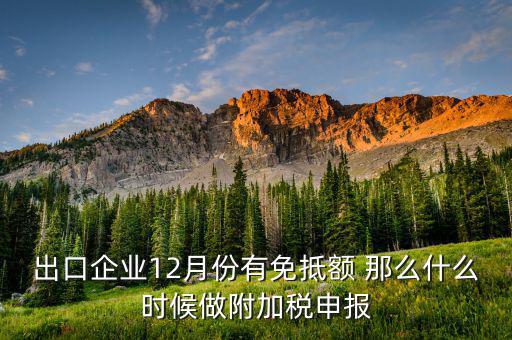 附稅什么時(shí)候申報(bào)，出口企業(yè)12月份有免抵額 那么什么時(shí)候做附加稅申報(bào)