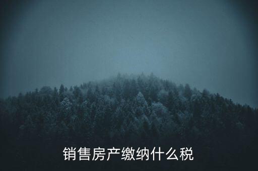 銷售房產(chǎn)繳納什么稅