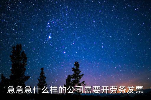 急急急什么樣的公司需要開勞務(wù)發(fā)票