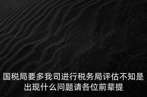 國稅局要多我司進行稅務局評估不知是出現什么問題請各位前輩提