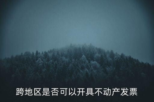 跨地區(qū)是否可以開(kāi)具不動(dòng)產(chǎn)發(fā)票