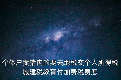 個體戶賣豬肉的要去地稅交個人所得稅城建稅教育付加費稅費怎