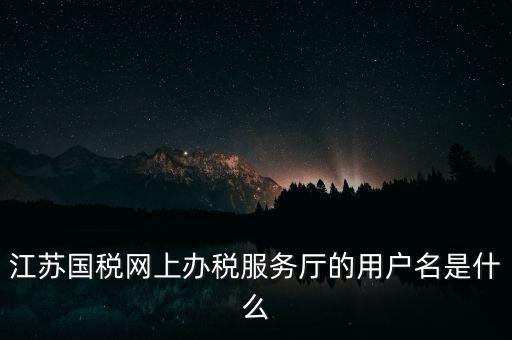 江蘇國稅網(wǎng)上辦稅服務(wù)廳的用戶名是什么