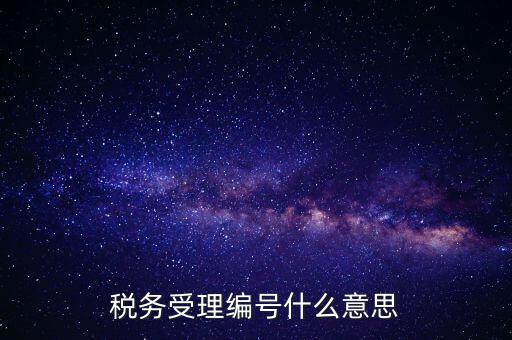 個人的稅收編號是什么意思，稅務(wù)受理編號什么意思