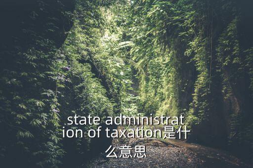 state administration of taxation是什么意思