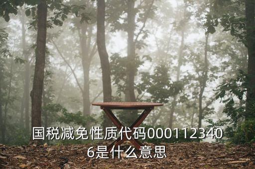 國稅減免性質(zhì)代碼0001123406是什么意思