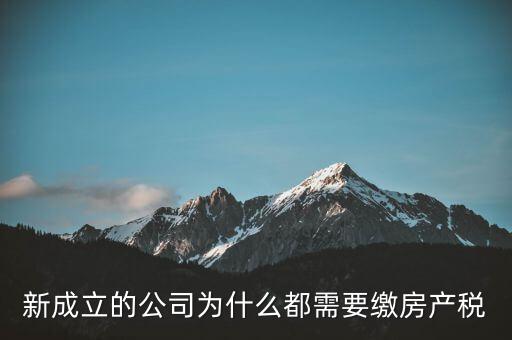 房產(chǎn)稅為什么要企業(yè)交，房地產(chǎn)開發(fā)項(xiàng)目時(shí)為什么要繳納企業(yè)所得稅