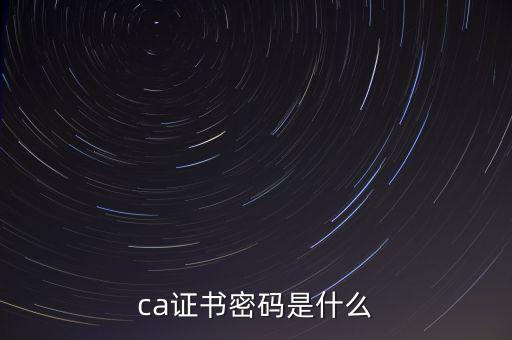 ca證書密碼是什么