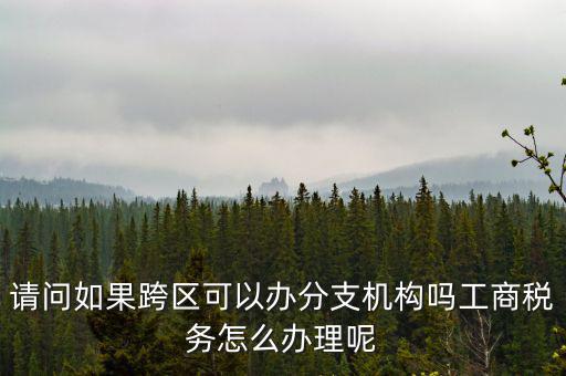 請問如果跨區(qū)可以辦分支機構(gòu)嗎工商稅務(wù)怎么辦理呢