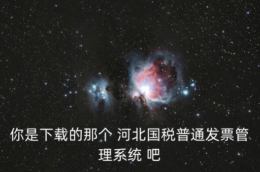 你是下載的那個 河北國稅普通發(fā)票管理系統(tǒng) 吧