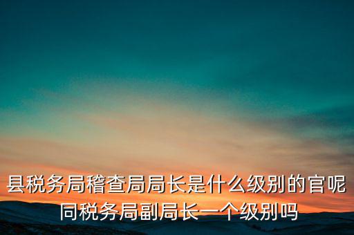 縣稅務局稽查局局長是什么級別的官呢 同稅務局副局長一個級別嗎