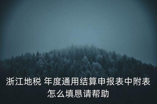 浙江地稅 年度通用結(jié)算申報表中附表怎么填懇請幫助