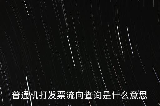 普通機(jī)打發(fā)票流向查詢是什么意思