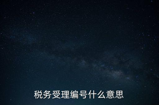 稅務(wù)受理編號(hào)什么意思