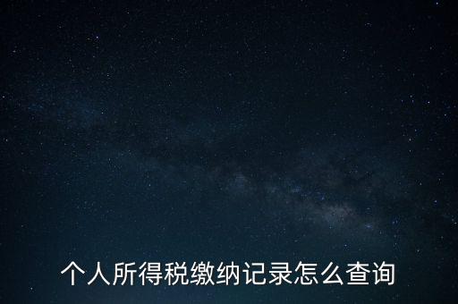 如何查詢個(gè)人所得稅繳納情況，個(gè)人所得稅繳納記錄怎么查詢