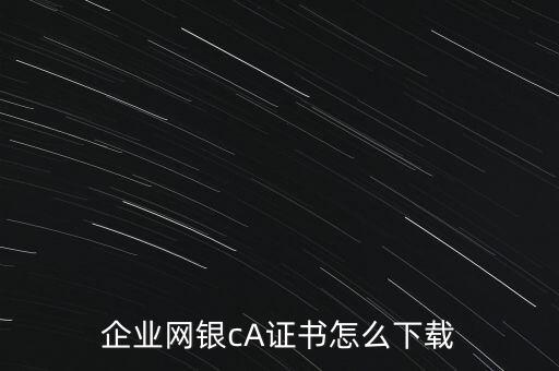 企業(yè)網(wǎng)銀cA證書(shū)怎么下載