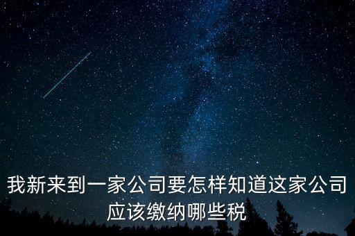 如何查稅種，我新來到一家公司要怎樣知道這家公司應(yīng)該繳納哪些稅