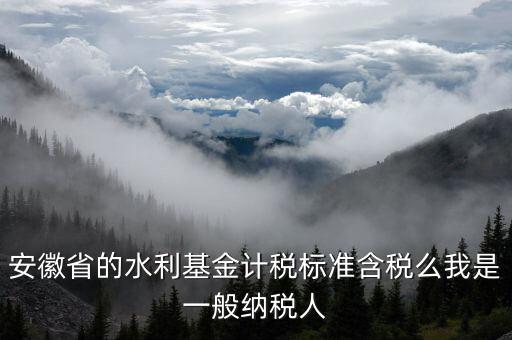 安徽省的水利基金如何報(bào)稅，安徽省的水利基金計(jì)稅標(biāo)準(zhǔn)含稅么我是一般納稅人