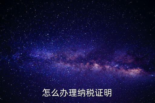 怎么辦理納稅證明