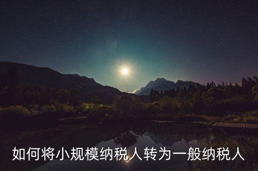 如何將小規(guī)模納稅人轉(zhuǎn)為一般納稅人