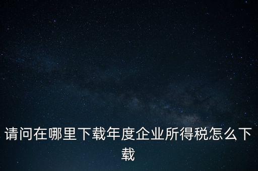 請(qǐng)問在哪里下載年度企業(yè)所得稅怎么下載