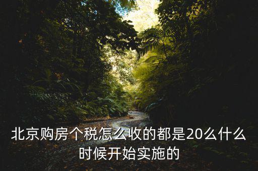 北京購房個稅怎么收的都是20么什么時候開始實(shí)施的