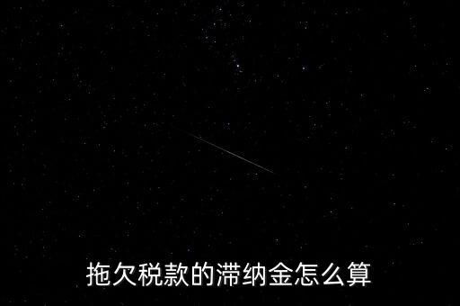 拖欠稅款的滯納金怎么算